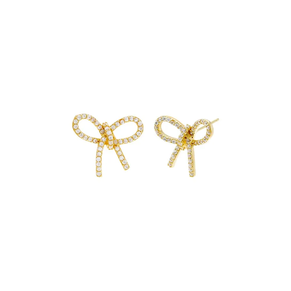 Pave Bow Tie Stud Earring