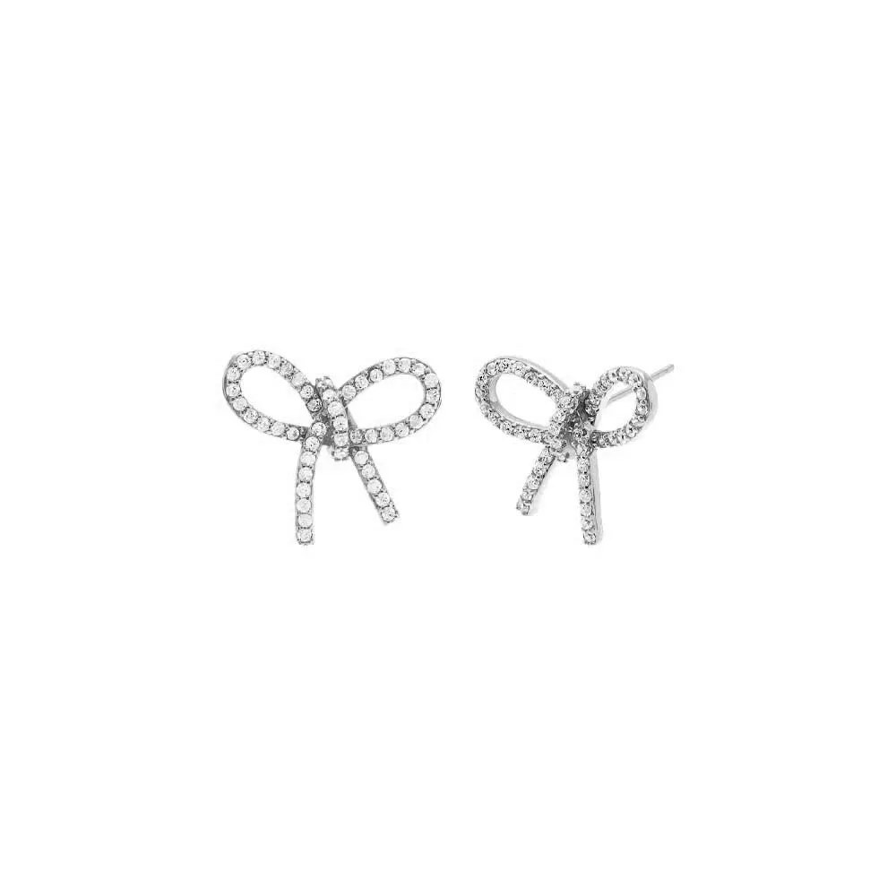 Pave Bow Tie Stud Earring