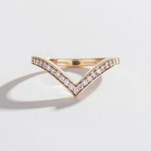 PAVE CHEVRON STACKING RINGS | 14k GOLD & WHITE DIAMOND