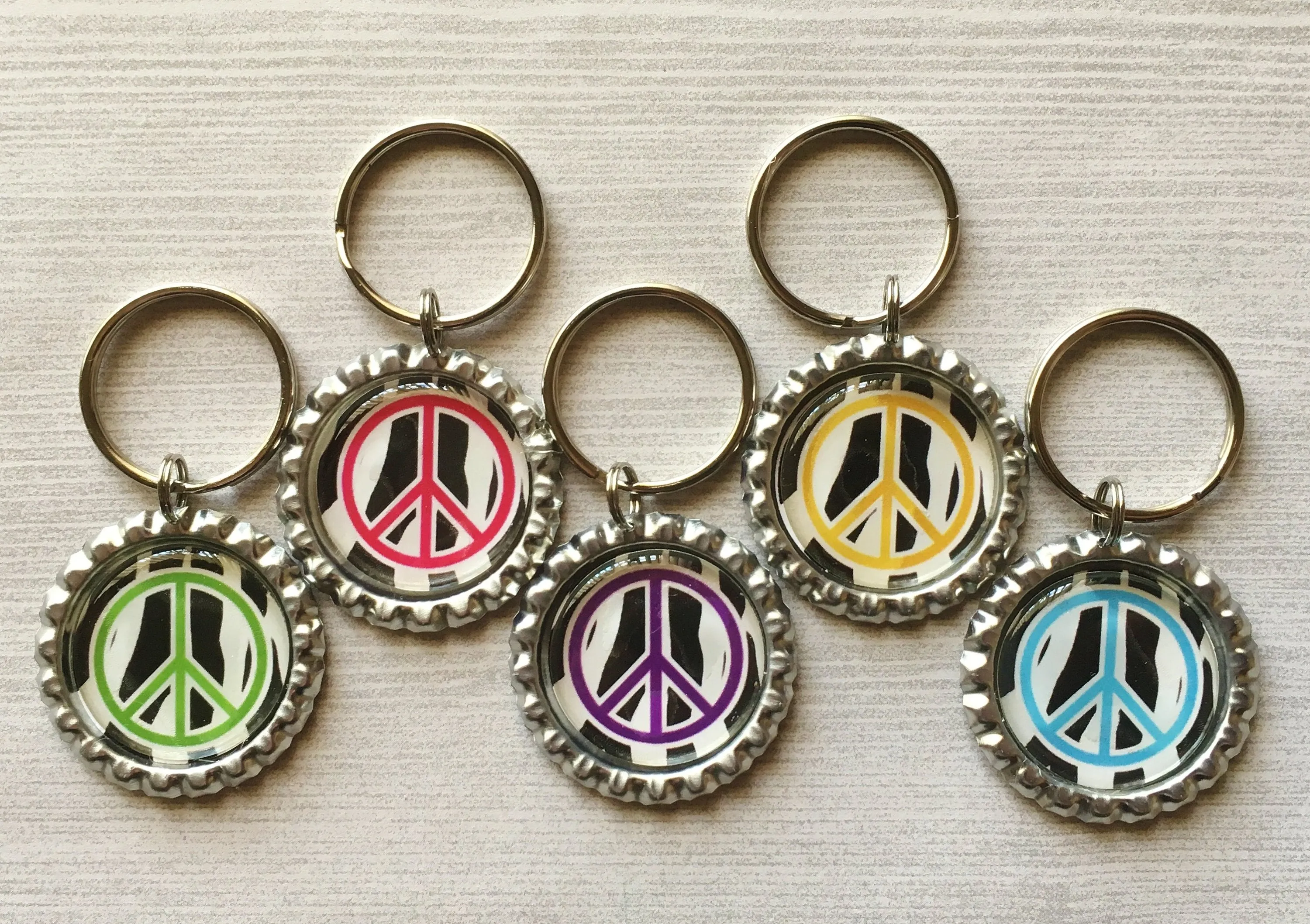 Peace Symbol Keychains