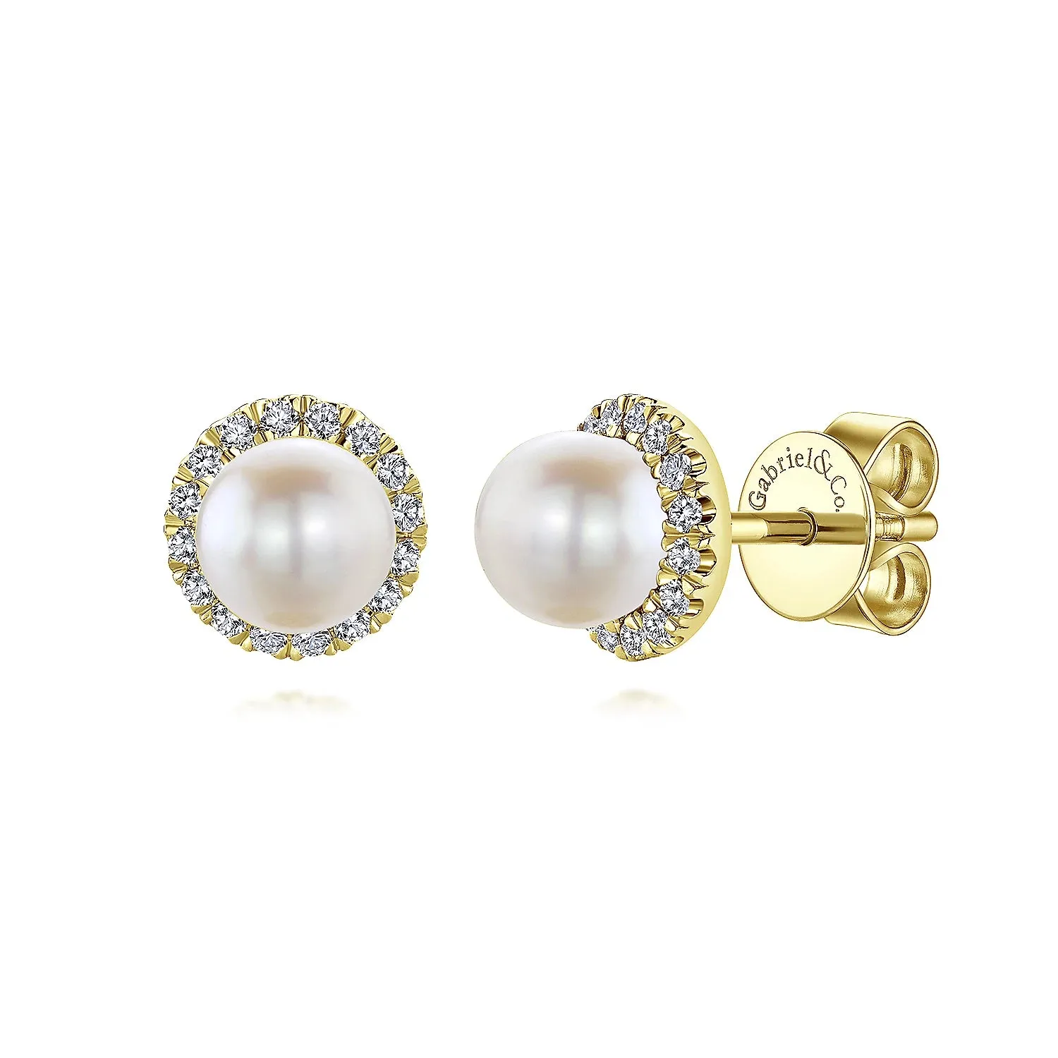 Pearl & Diamond Halo Studs