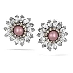 PEARL AND CRYSTAL STUD EARRINGS #254GR34P01 (1E10/7B3)