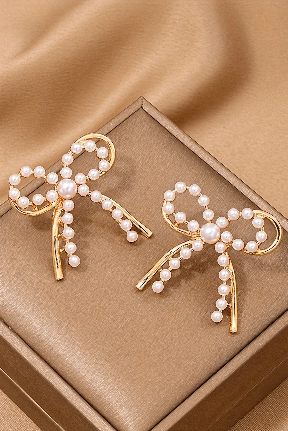 Pearl and Gold Bow Earrings RTS