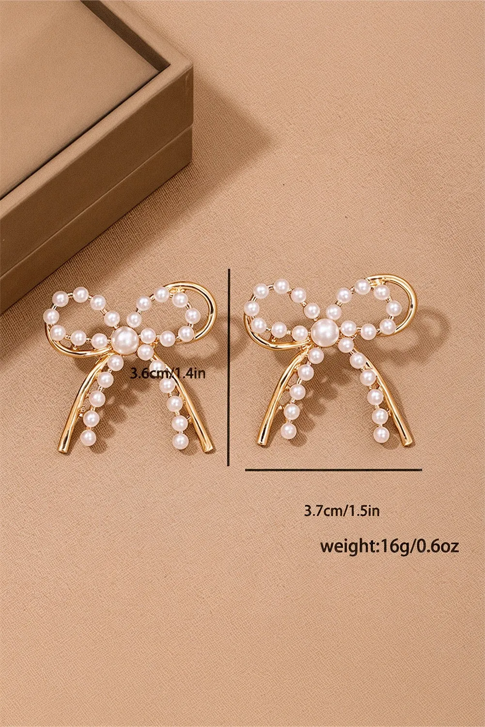Pearl and Gold Bow Earrings RTS