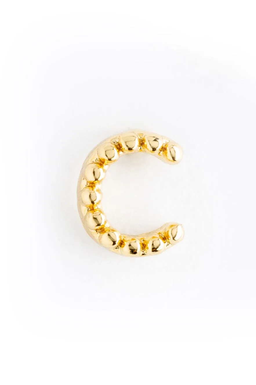 Pearl C Ball Stud Earrings