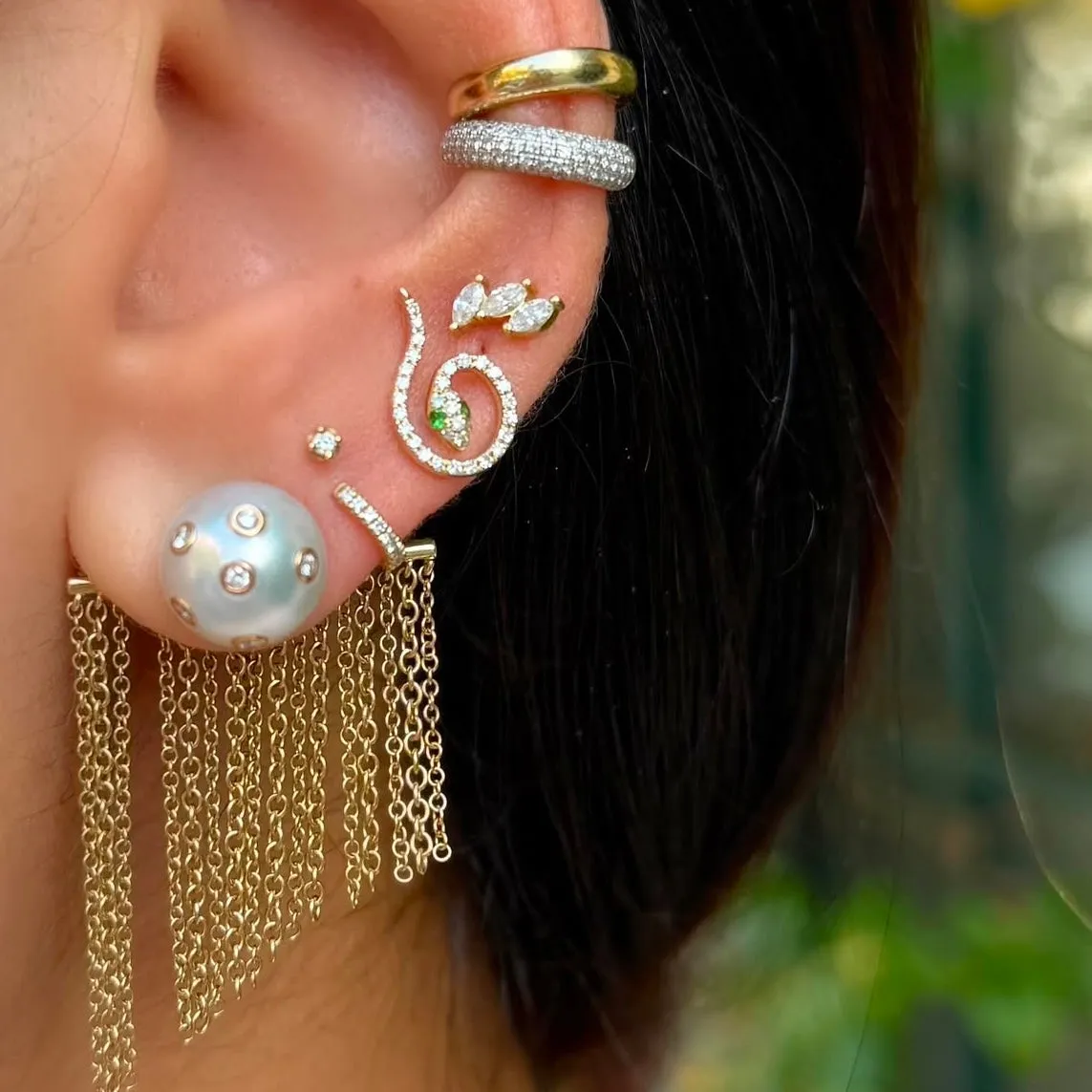 Pearl Diamond Studs