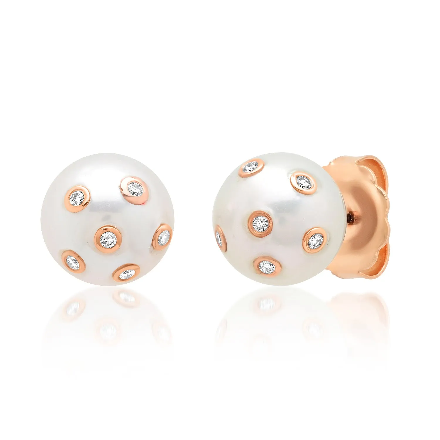 Pearl Diamond Studs