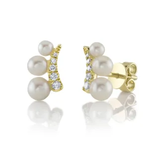 Pearl Diamond Studs