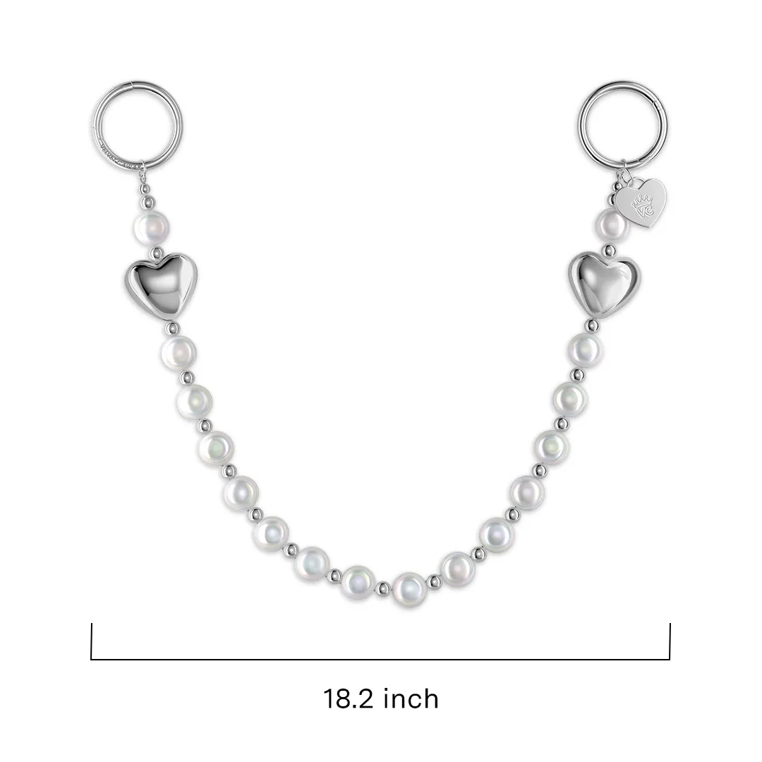 Pearl Heart Bag Chain