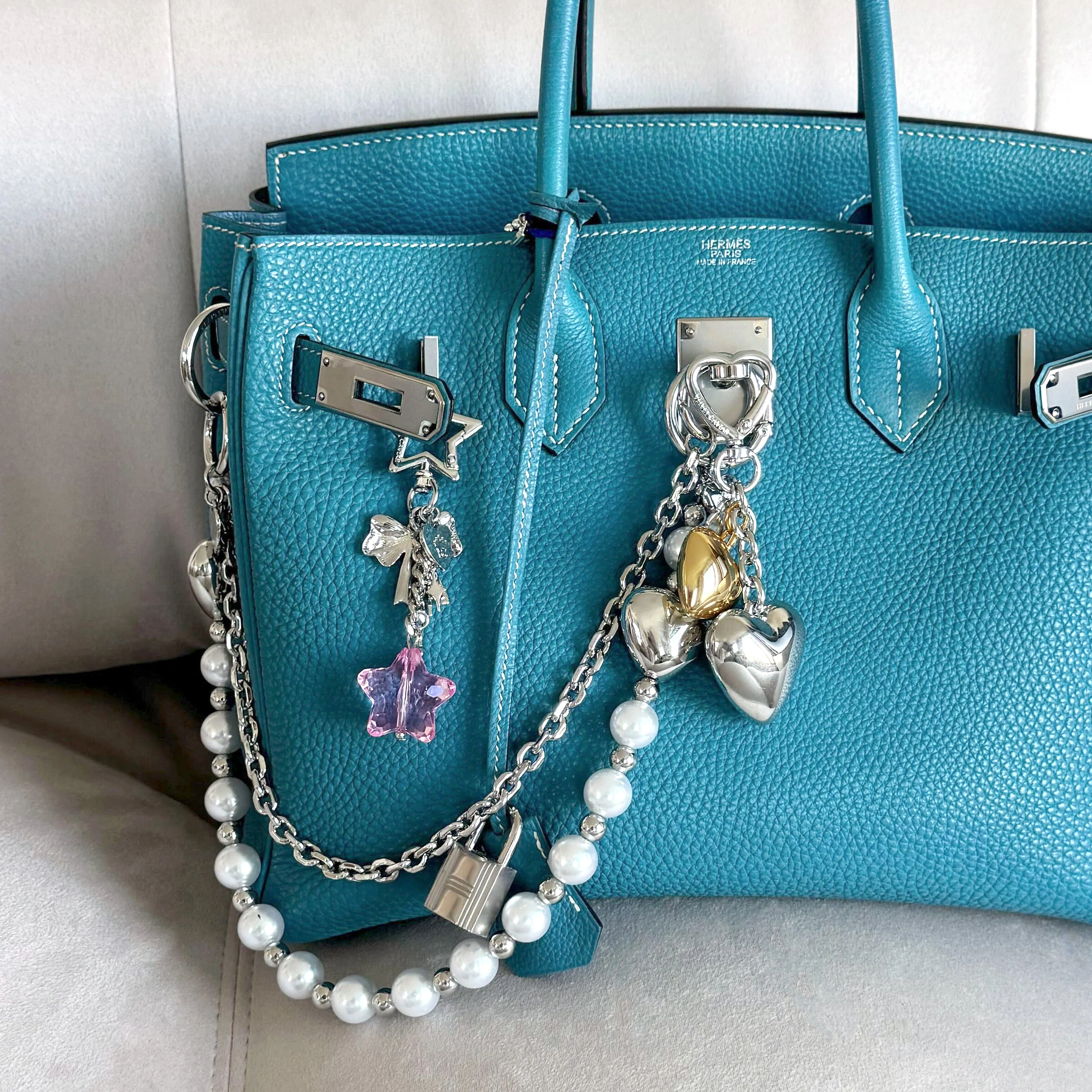 Pearl Heart Bag Chain