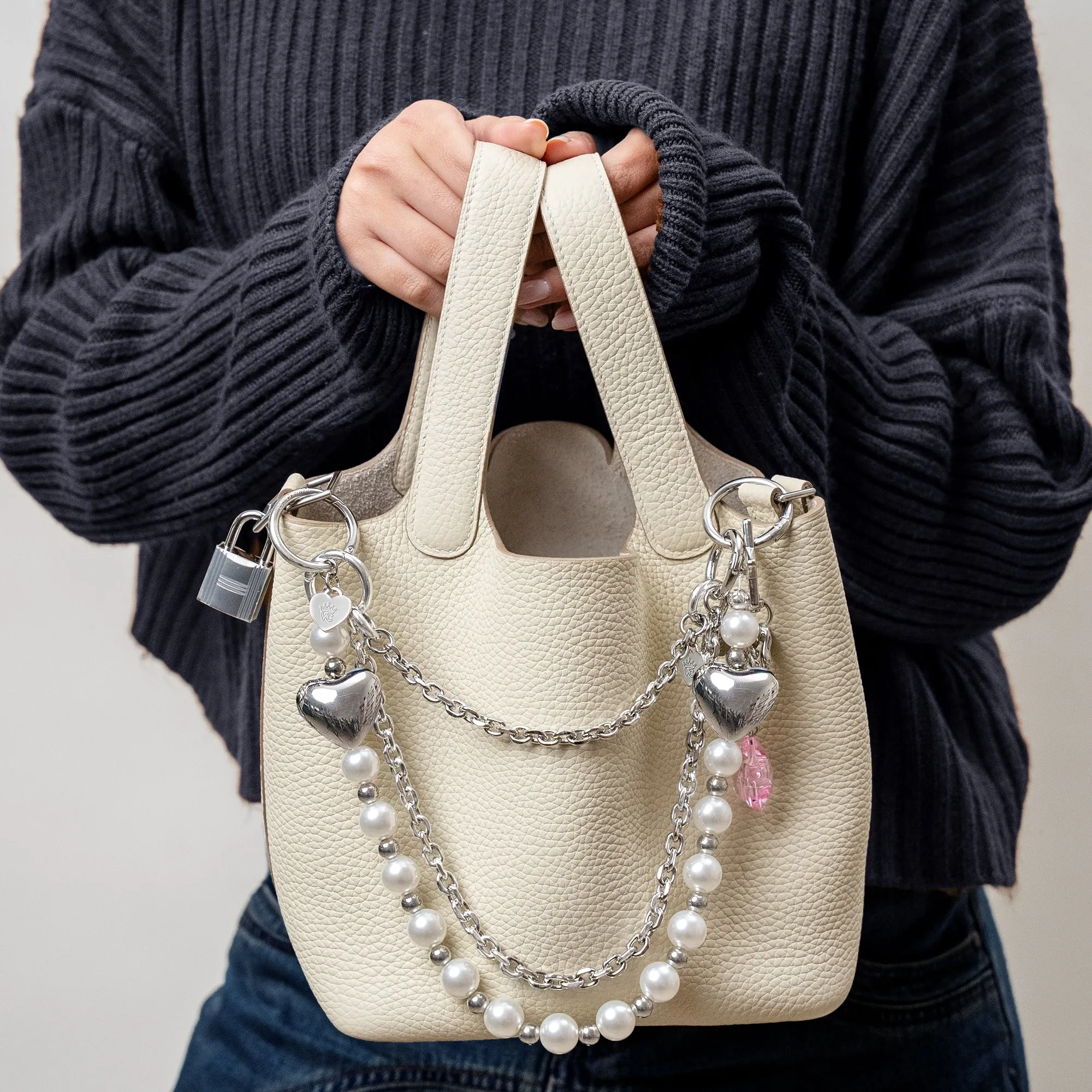 Pearl Heart Bag Chain