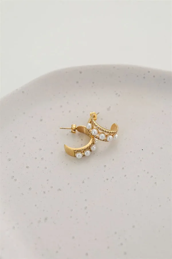 Pearl Hoop Earrings