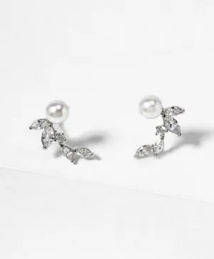Pearl Leaf Stud Earrings