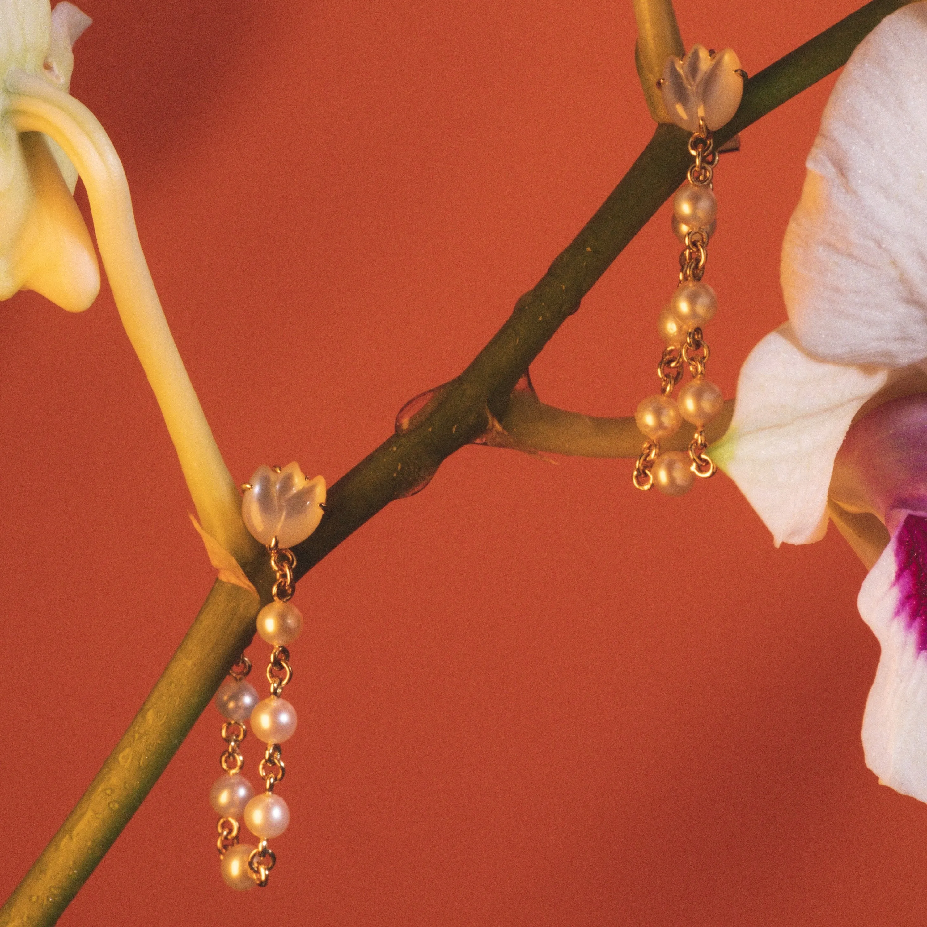 Pearl Rope Danglers in 14k Gold