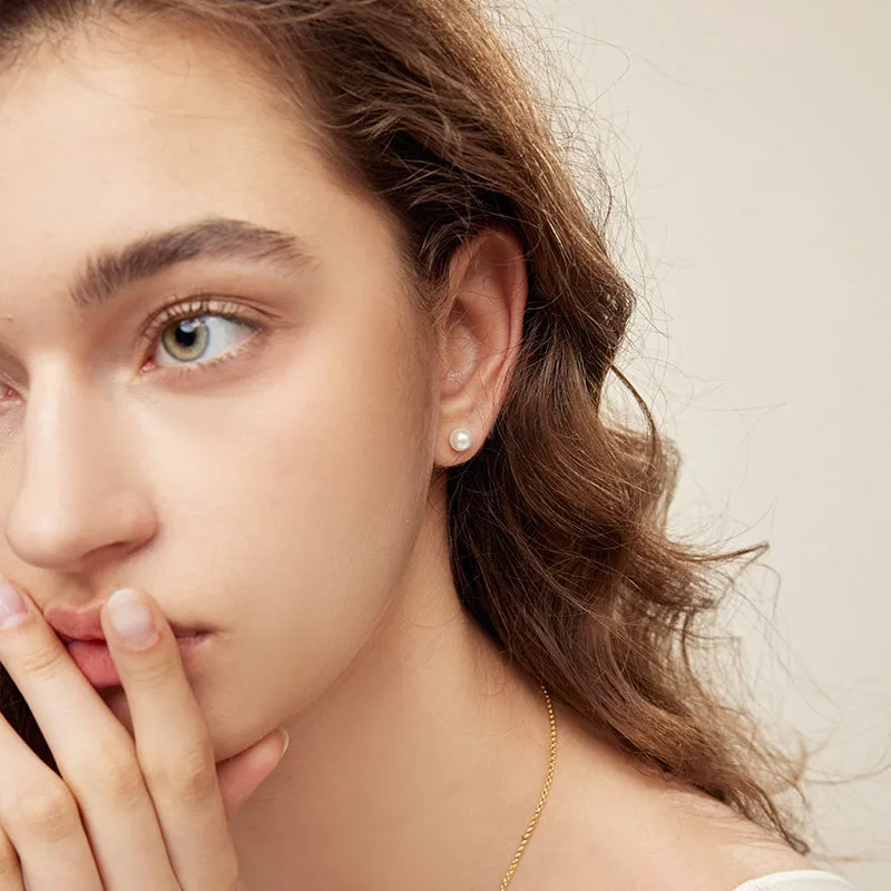 Pearl Smile Stud Earrings