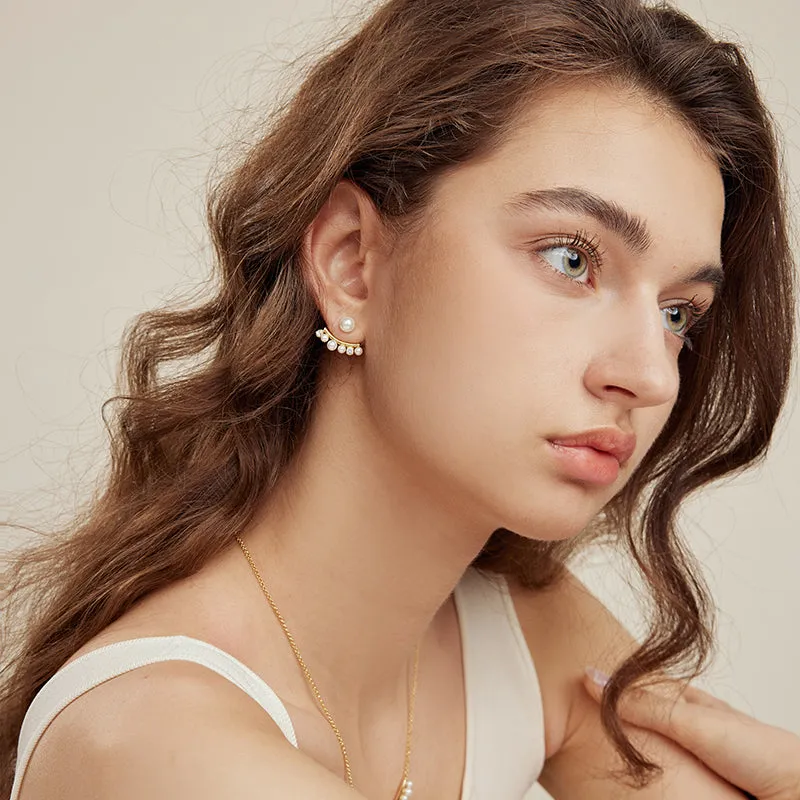Pearl Smile Stud Earrings