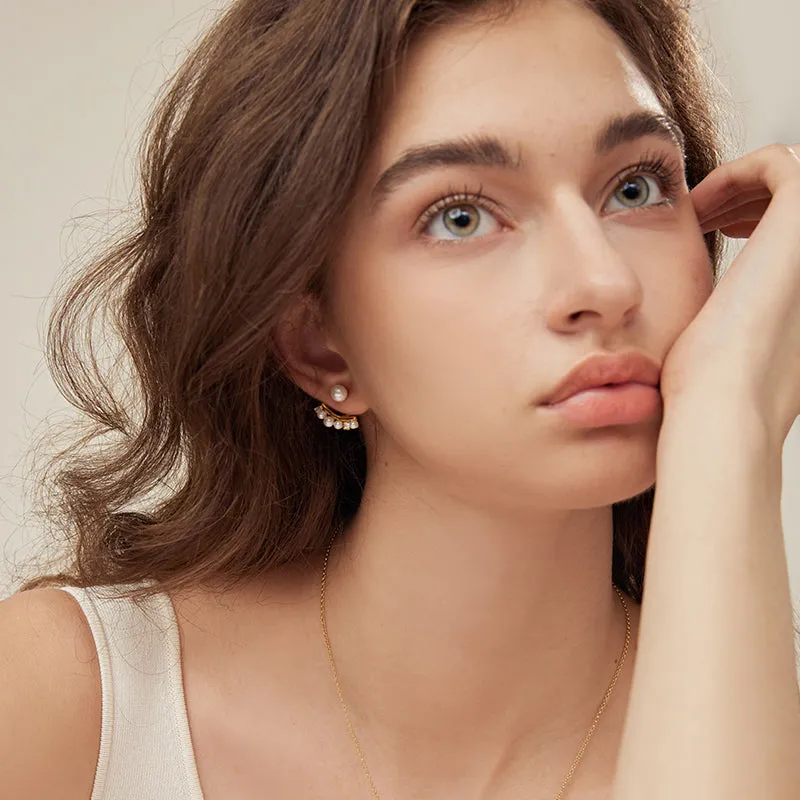 Pearl Smile Stud Earrings