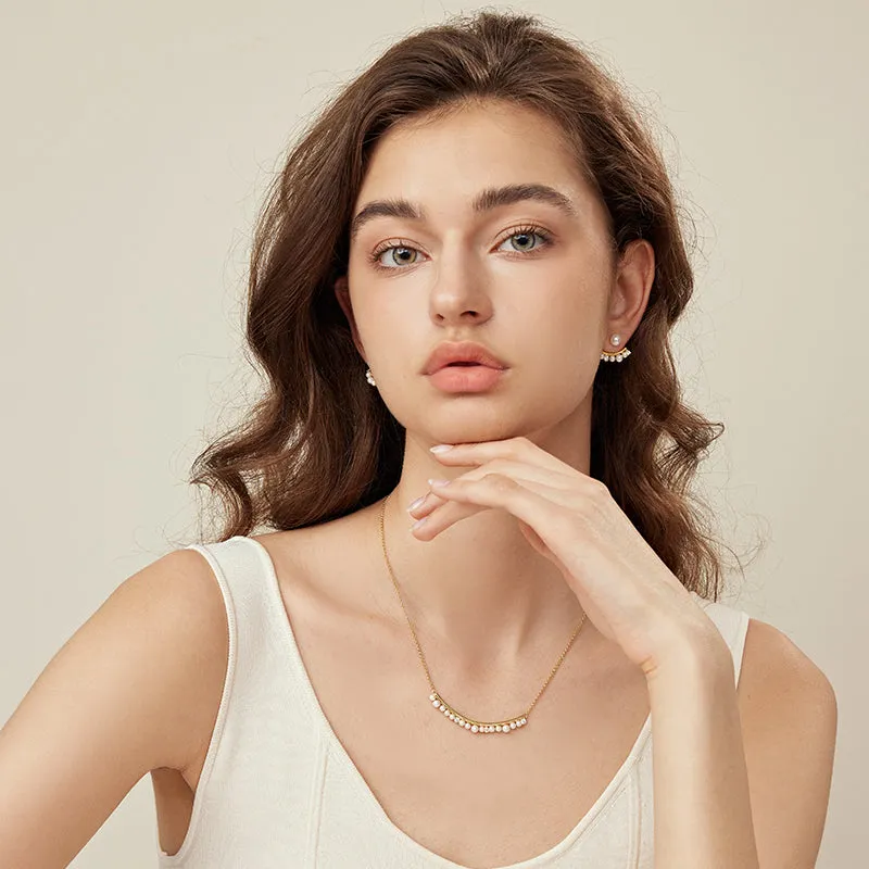Pearl Smile Stud Earrings