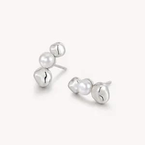 Pearl Trio Stud Earrings