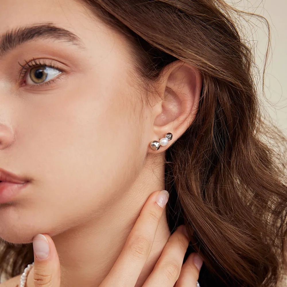 Pearl Trio Stud Earrings