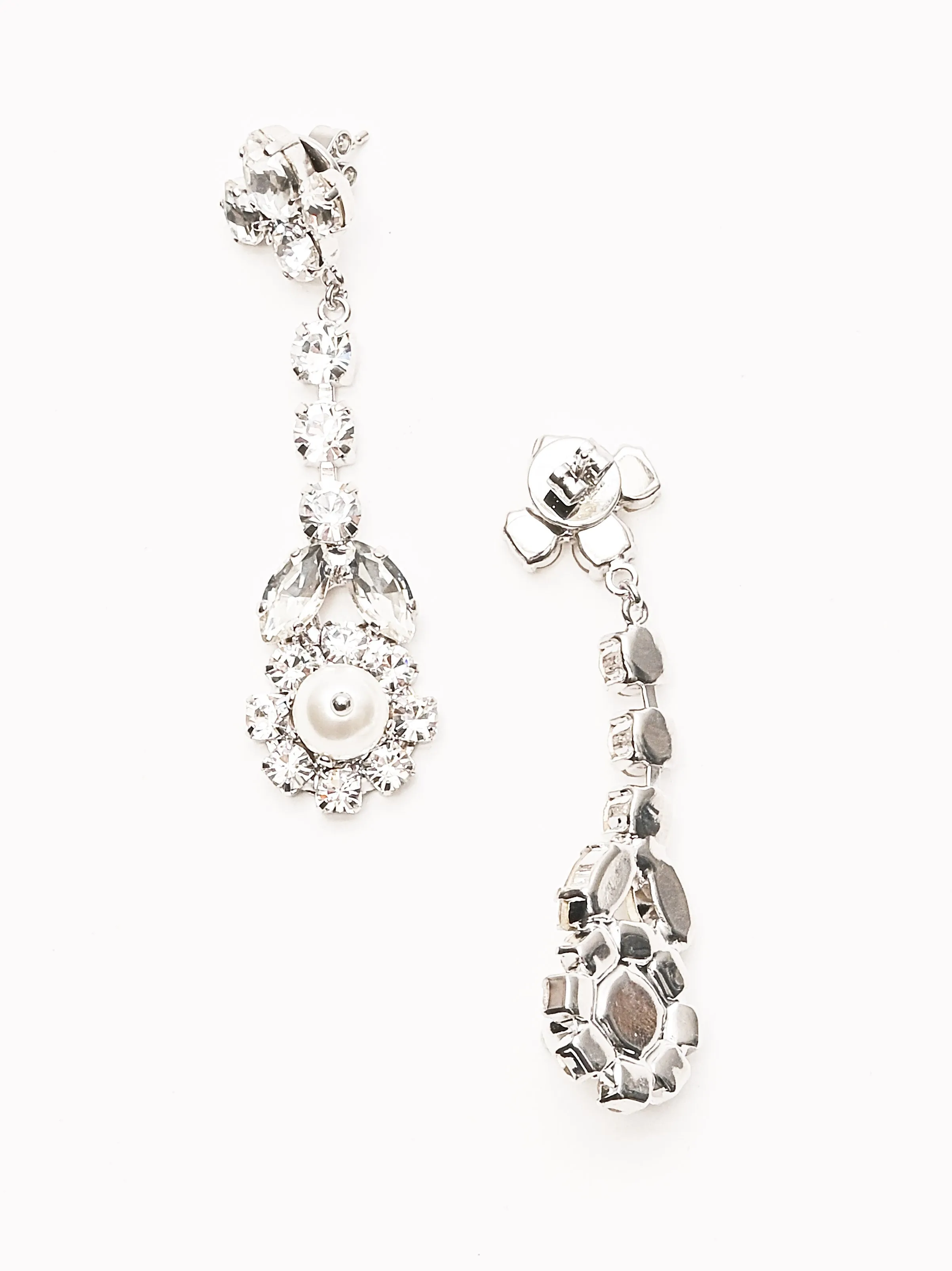 Pearl/Crystal Victorian Drip Earrings