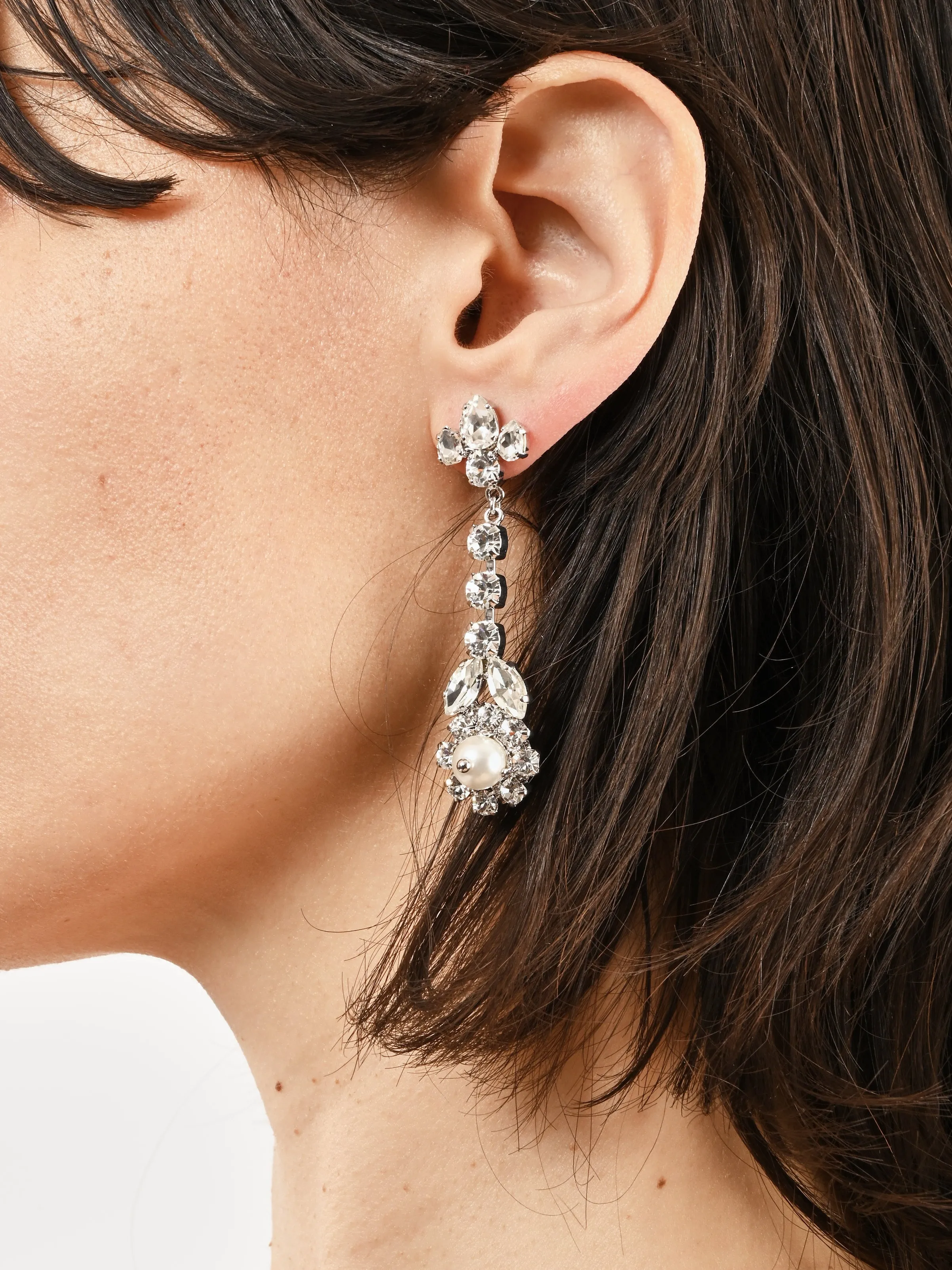 Pearl/Crystal Victorian Drip Earrings
