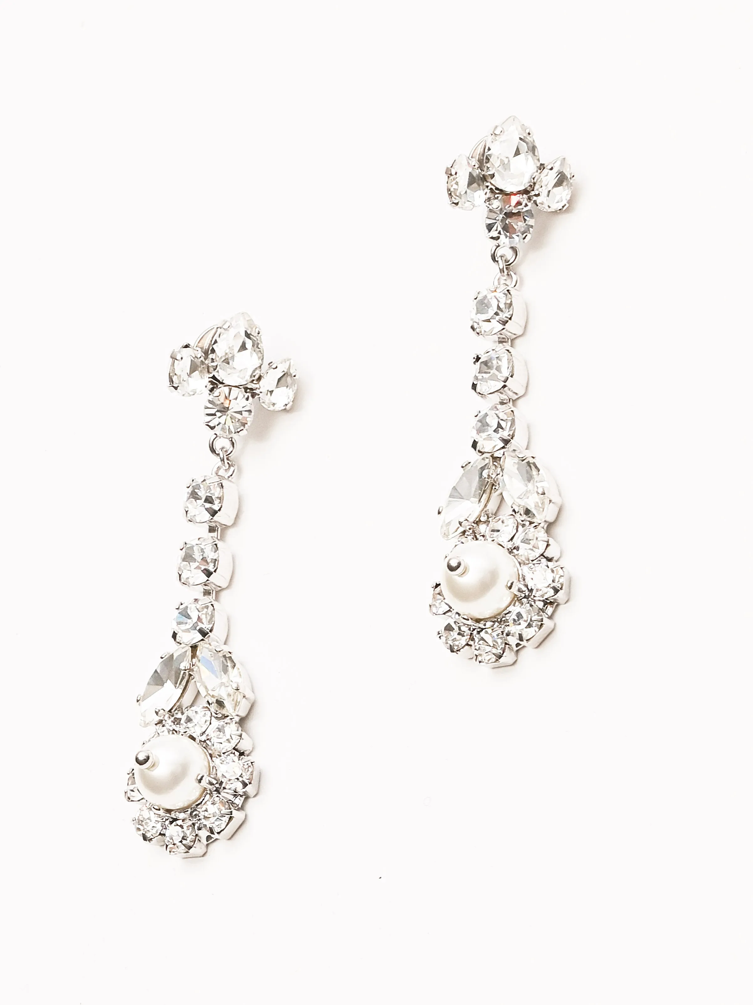 Pearl/Crystal Victorian Drip Earrings