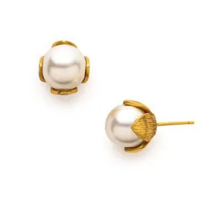 Penelope Large Stud Earrings with Pearl