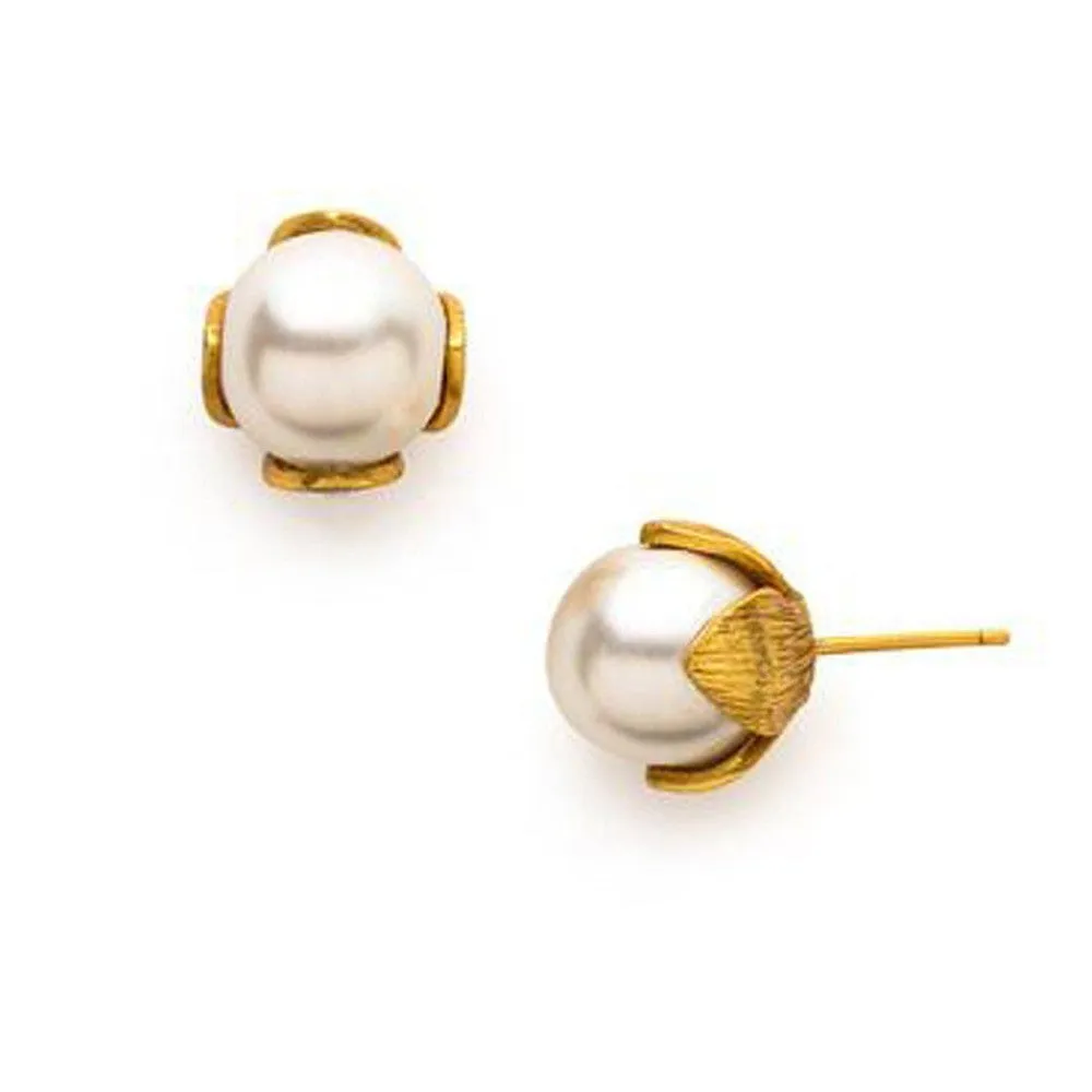 Penelope Large Stud Earrings with Pearl