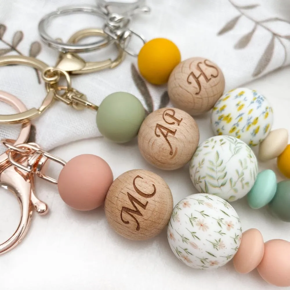 Personalised SPRING BLOOM Silicone Keychain / Bag Charm