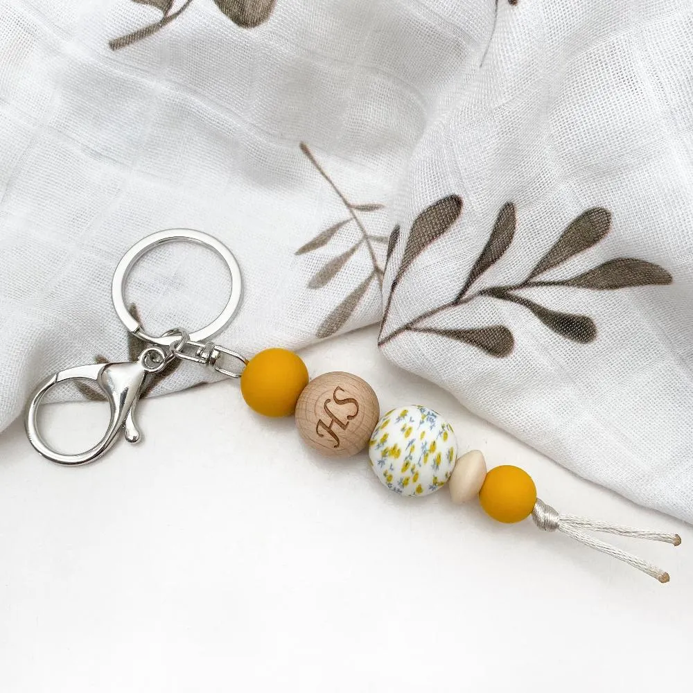 Personalised SPRING BLOOM Silicone Keychain / Bag Charm