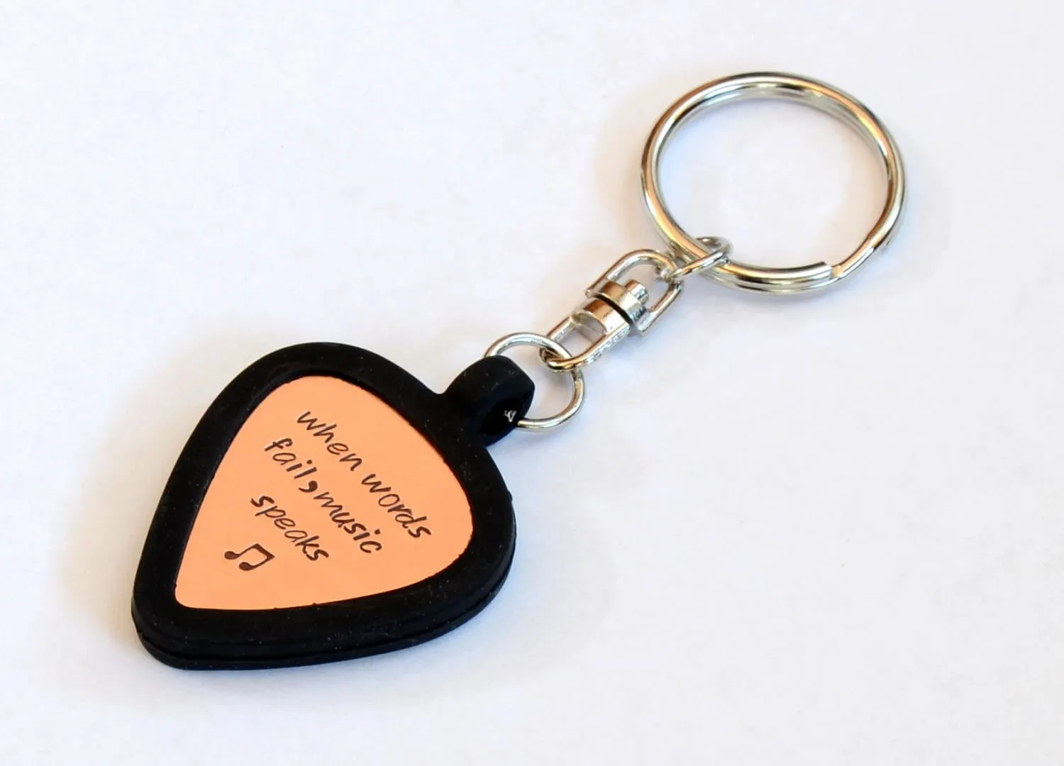 Personalized Guitar Pick Keychain with Holder