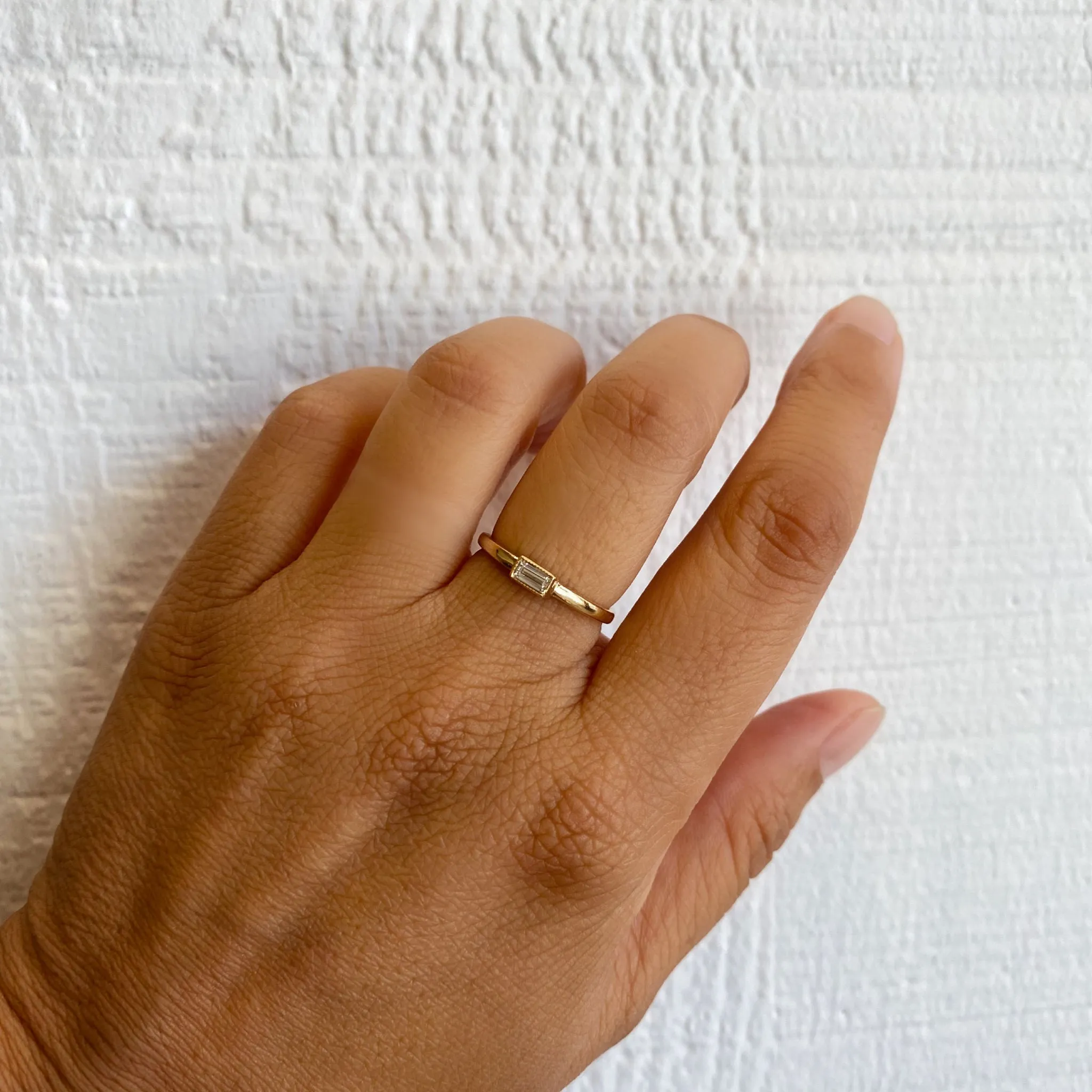 Petit Baguette White Diamond Ring