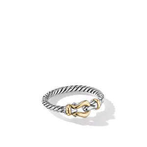 Petite Buckle Ring with 18K yellow Gold, Size 7