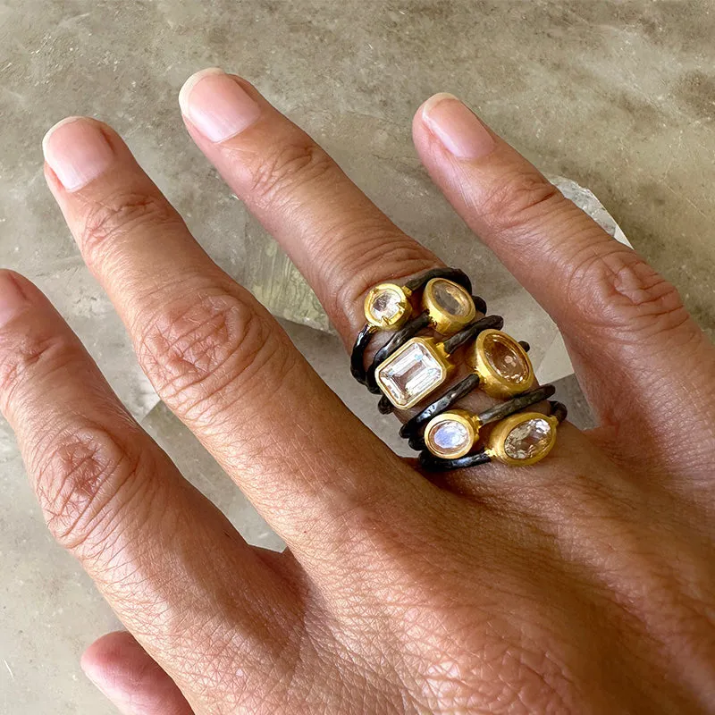 Petite Moonstone Stacking Ring