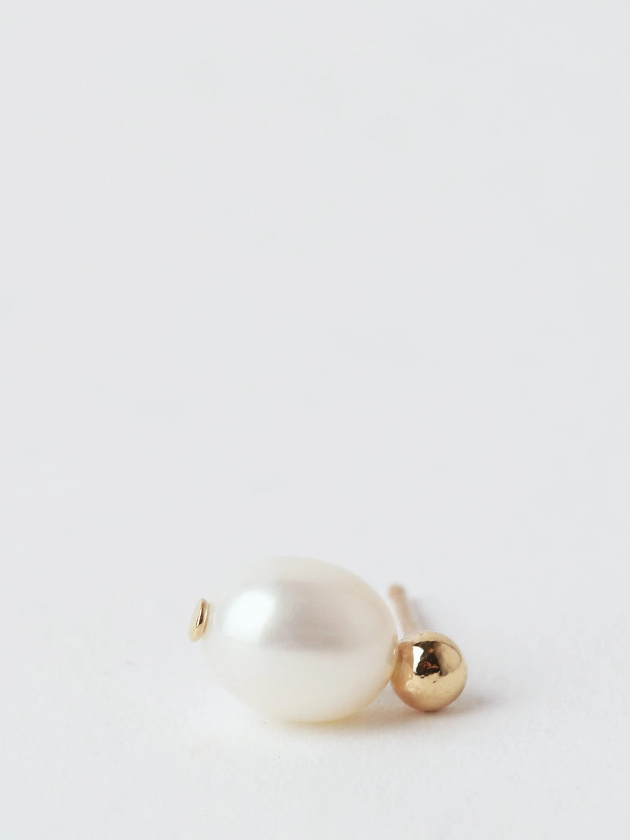 Petite Oval Pearl Studs