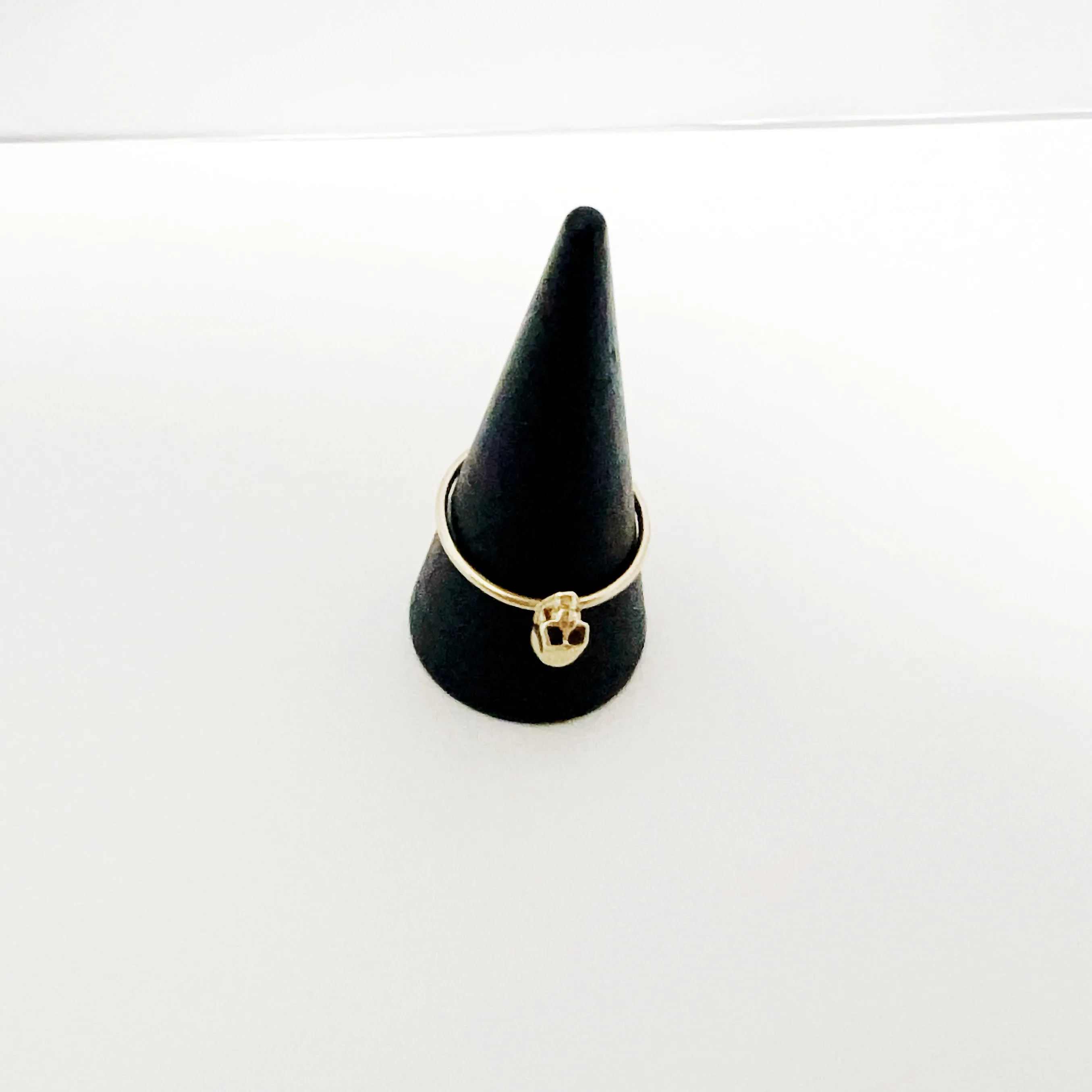 Petite Skull Stacking Ring in 14k Yellow Gold