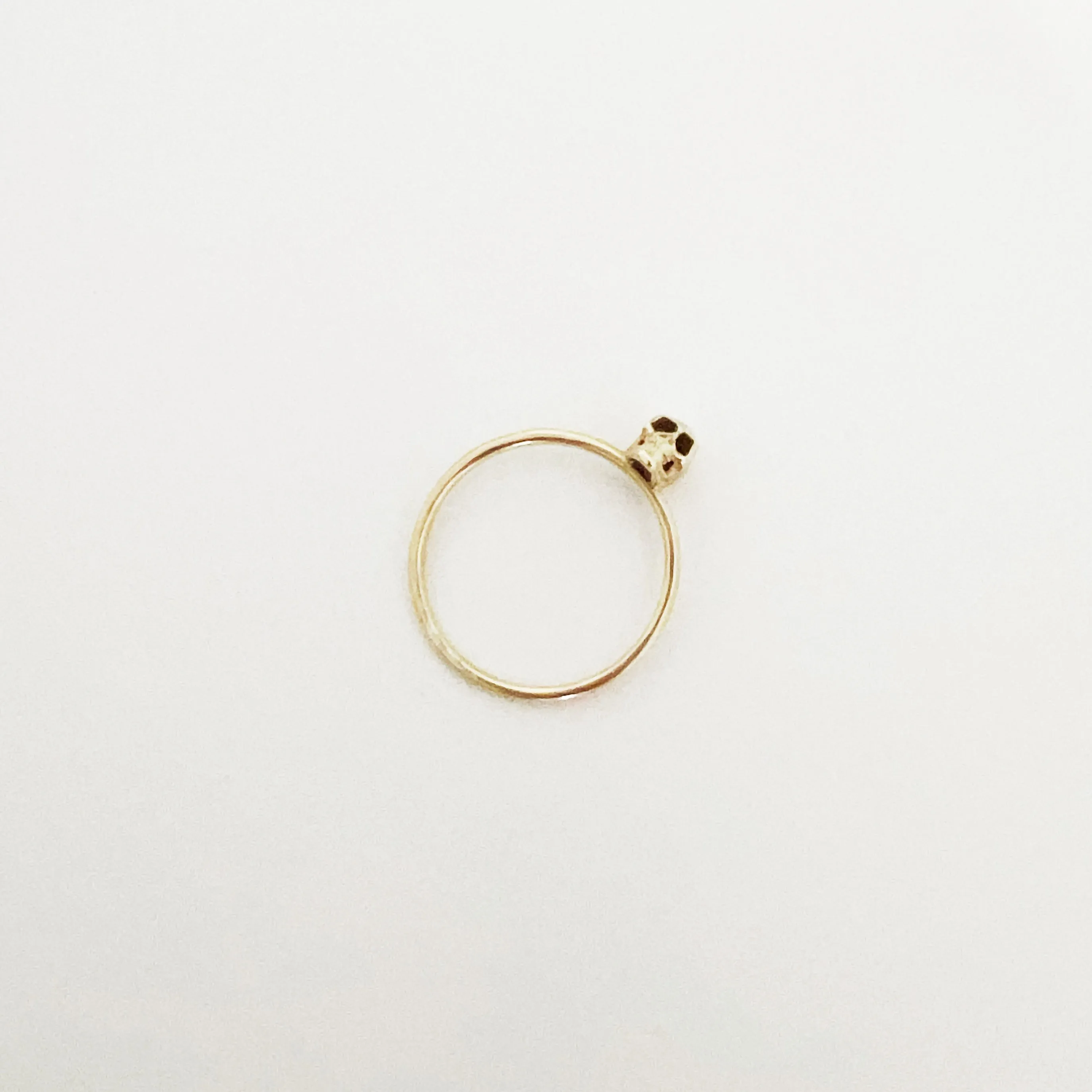 Petite Skull Stacking Ring in 14k Yellow Gold