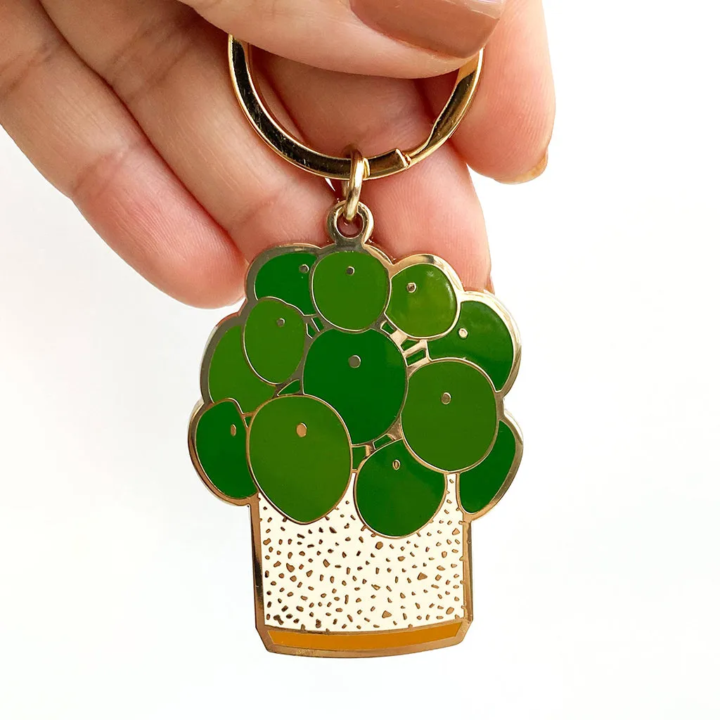 Pilea Plant Keychain