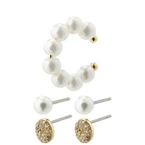 Pilgrim Beat Gold Earrings & Cuff