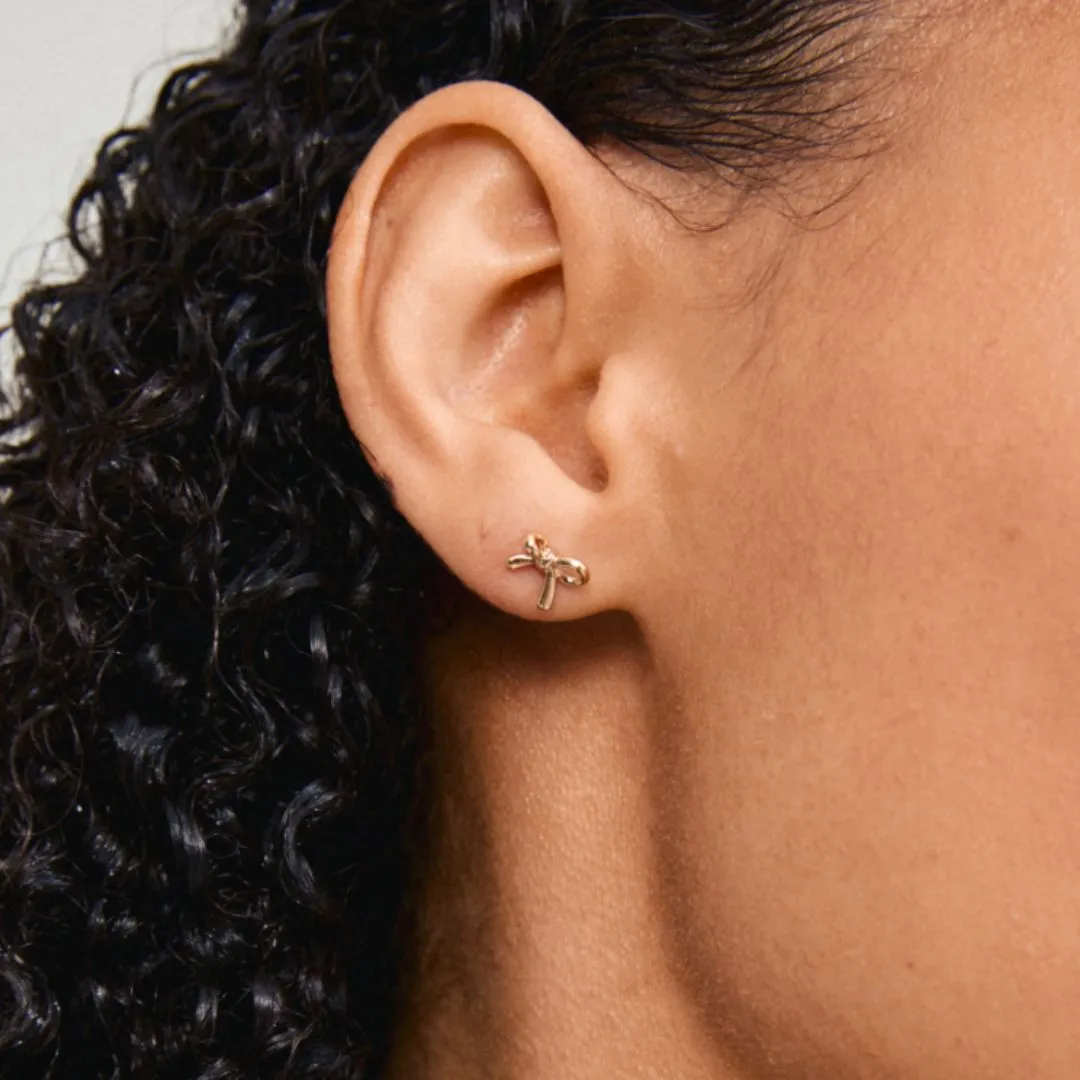 Pilgrim Lysandra Gold Tiny Bow Stud Earrings