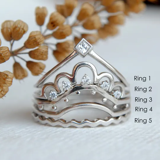 Place of Love 5 Stacking Rings with Venice Engagement Wedding Location Souvenier