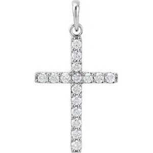 Platinum 1/2 CTW Diamond Cross Pendant