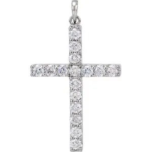 Platinum 1/4 CTW Natural Diamond Cross Pendant