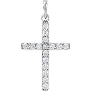 Platinum 1/4 CTW Natural Diamond Cross Pendant