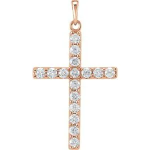 Platinum 1/4 CTW Natural Diamond Cross Pendant