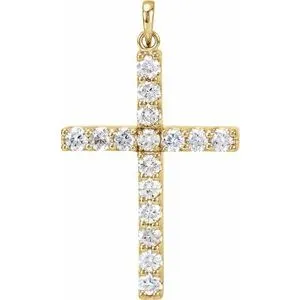 Platinum 1/4 CTW Natural Diamond Cross Pendant