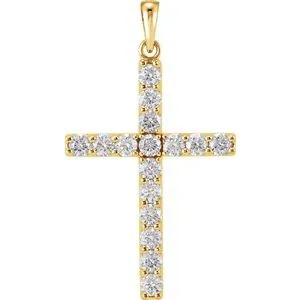 Platinum 1/4 CTW Natural Diamond Cross Pendant