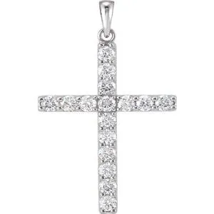 Platinum 1/4 CTW Natural Diamond Cross Pendant