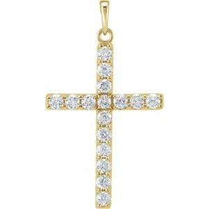 Platinum 1/4 CTW Natural Diamond Cross Pendant
